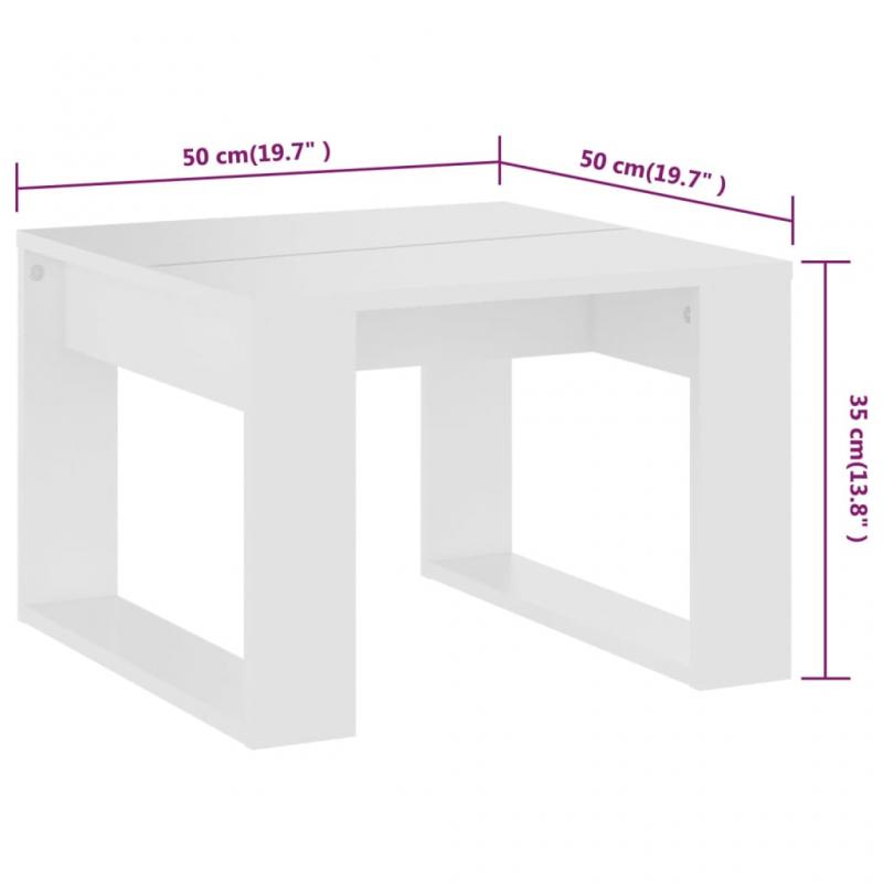 Sidebord 50x50x35 cm hvitt konstruert tre , hemmetshjarta.no