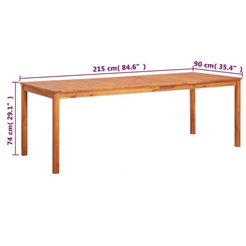Spisebord for hage 215x90x74 cm heltre akasietre , hemmetshjarta.no
