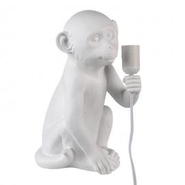 Bordlampe Monkey E27 / Max 1x25W Hvit Polyresin , hemmetshjarta.no