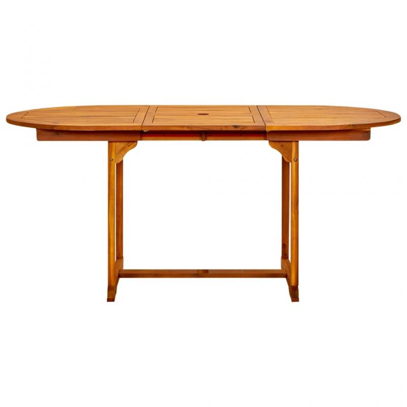 Spisebord for hage uttrekkbart (120-170)x80x75 cm solid akasie , hemmetshjarta.no