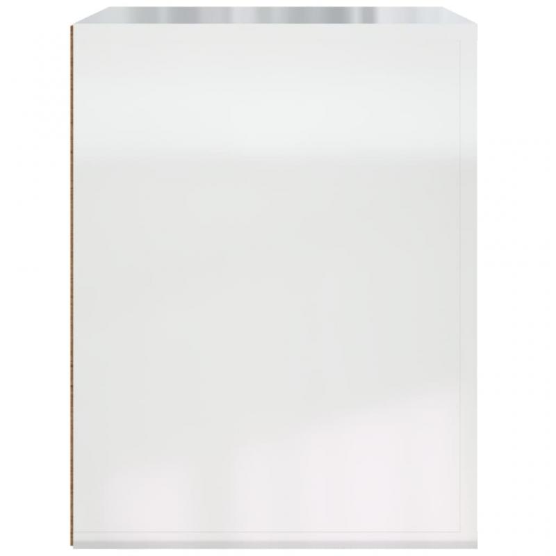 Veggmontert nattbord hvit hyglans 50x36x47 cm , hemmetshjarta.no
