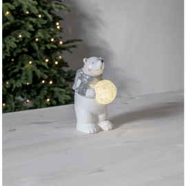 Julepynt LED Polar Isbjørn 20,5 cm Hvit , hemmetshjarta.no