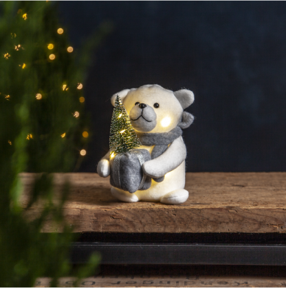 Julepynt LED Joylight Isbjrn 20 cm Hvit , hemmetshjarta.no