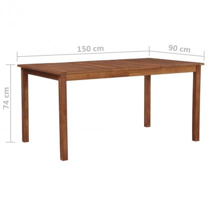 Spisebord for hage 150x90x74 cm heltre akasietre , hemmetshjarta.no
