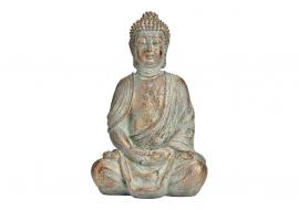 Dekorasjon Buddha antikk gullsittende polyresin (B/H/D) 20x30x15cm , hemmetshjarta.no