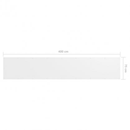 Balkongskjerm hvit 75x400 cm oxfordstoff , hemmetshjarta.no
