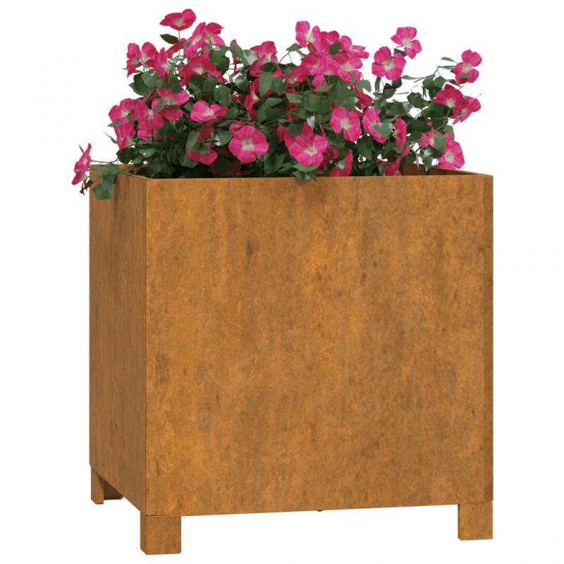 Blomsterkasse med ben 2-pakning rustfarget 42x40x43 cm rustbestandig stl , hemmetshjarta.no