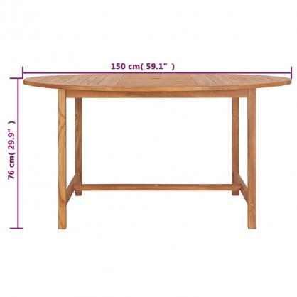 Spisebord for hage 150x76 cm massiv teak , hemmetshjarta.no