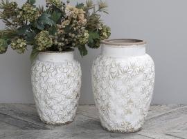 Chic Antique Colmar vase blomster Keramikk H36,5 / Ø24,5 cm antikk krem 1 st , hemmetshjarta.no