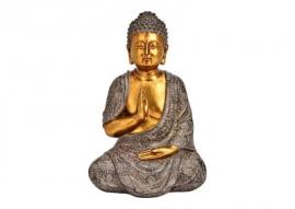 Dekorasjon Buddha gullbrun polyresin (B/H/D) 22x33x18cm , hemmetshjarta.no