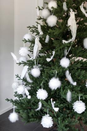A Lot Dekoration - Juletrepynt Kule Fjr Snow Fluffy White 10cm 4-pack , hemmetshjarta.no