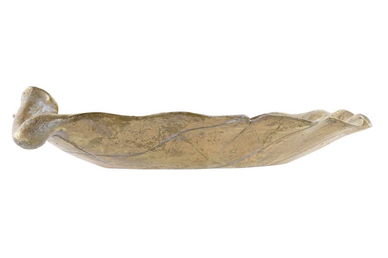 Fat Leaf 34x26 cm - antikk gull / hvitt , hemmetshjarta.no