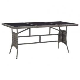 Spisebord for hage 170x80x74 cm grå kunstrotting , hemmetshjarta.no