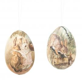 A Lot Dekoration - Dekorasjon Egg Hengende Vintage Hare Mix 4x6cm 10stk , hemmetshjarta.no