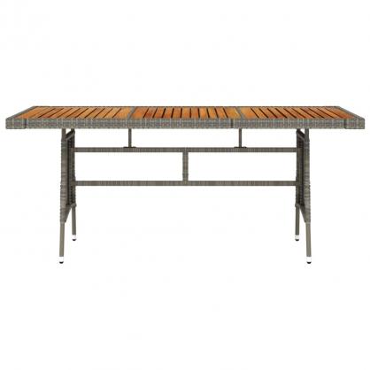 Spisebord for hage 160x70x72 cm gr kunstrotting og solid akasie , hemmetshjarta.no
