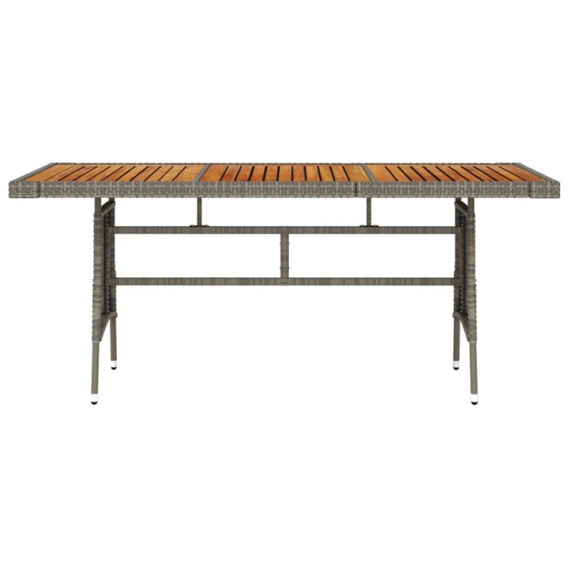 Spisebord for hage 160x70x72 cm gr kunstrotting og solid akasie , hemmetshjarta.no