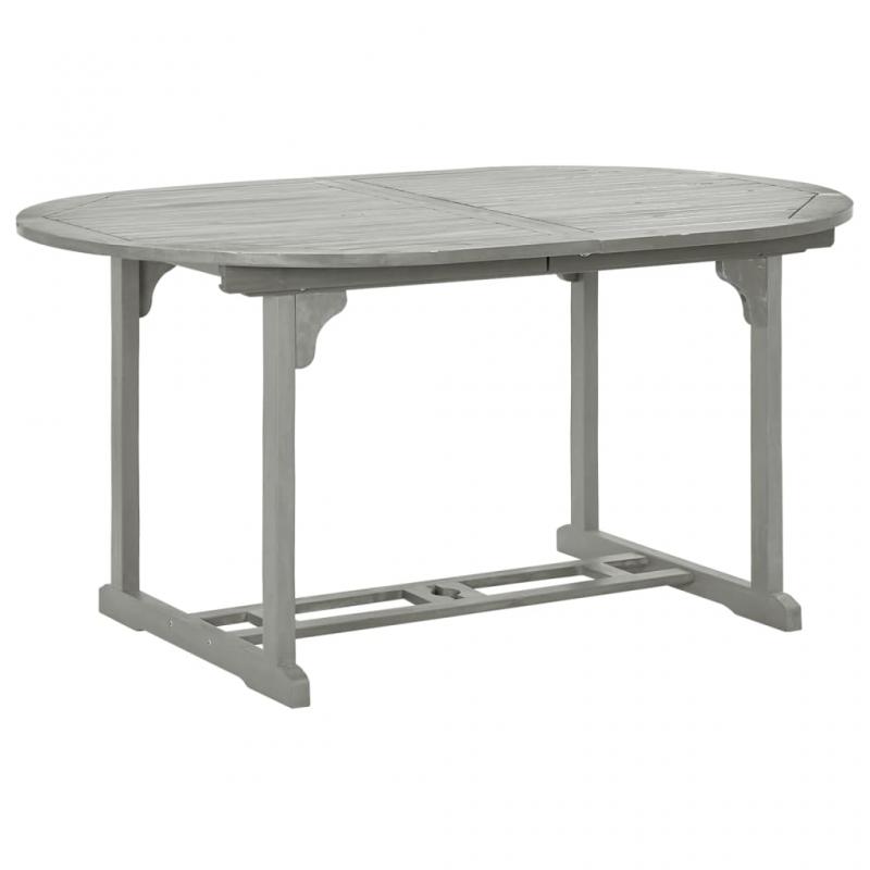 Spisebord for hage uttrekkbart (150-200)x100x75 cm grtt massivt akasietre , hemmetshjarta.no
