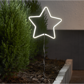 Utendørsdekorasjon Silhouette NeonStar Stjerne Batteridrevet 58x22cm 72 Lys , hemmetshjarta.no