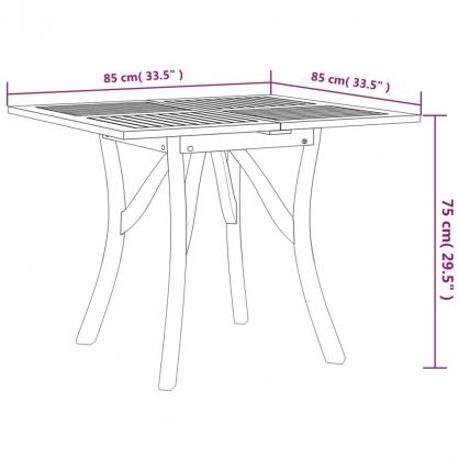 Spisebord for hage 85x85x75 cm heltre akasietre , hemmetshjarta.no