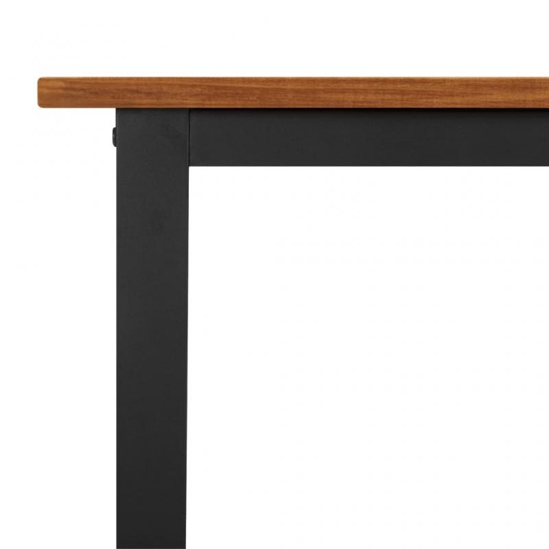 Spisebord for hage med U-formede ben 160x80x75 cm massivt akasietre , hemmetshjarta.no