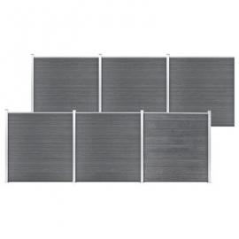 Gjerdepanel WPC grå 186x1045 cm 6 deler , hemmetshjarta.no