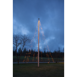 Flaggstangsbelysning Utendørs EL Ekstra Varmhvit 360 Lys 700cm , hemmetshjarta.no