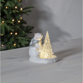 Julepynt LED Polar Isbjørn 14 cm Hvit , hemmetshjarta.no