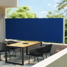 Uttrekkbar sidemarkise for uteplassblå 160x600 cm , hemmetshjarta.no