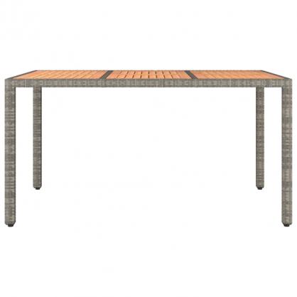 Spisebord for hage 150x90x75 cm gr kunstrotting & solid akasie , hemmetshjarta.no