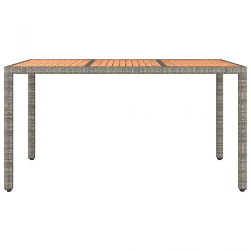 Spisebord for hage 150x90x75 cm gr kunstrotting & solid akasie , hemmetshjarta.no