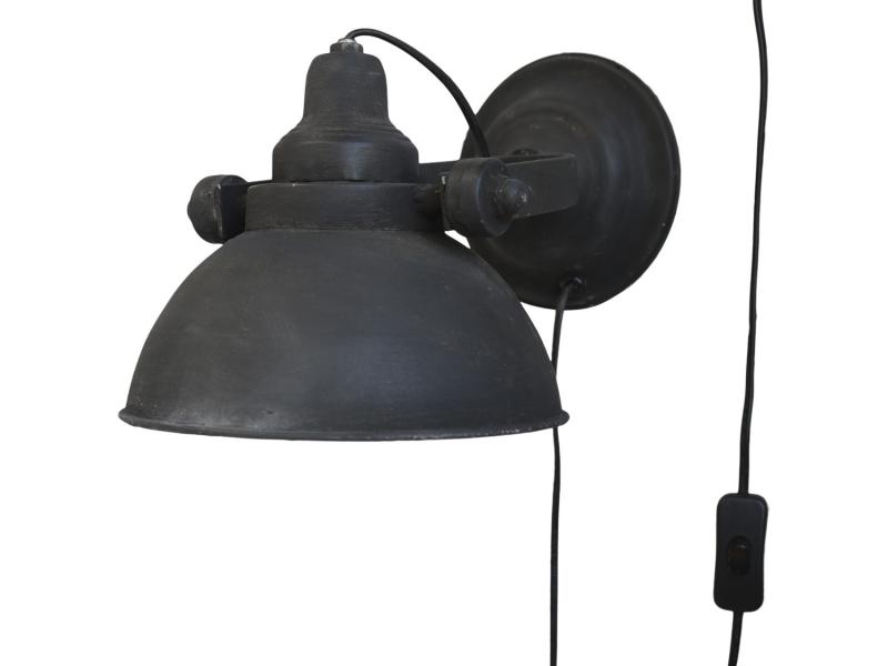 Chic Antique Factory lampe vegg H18 / L31 / W21 cm antikk svart , hemmetshjarta.no