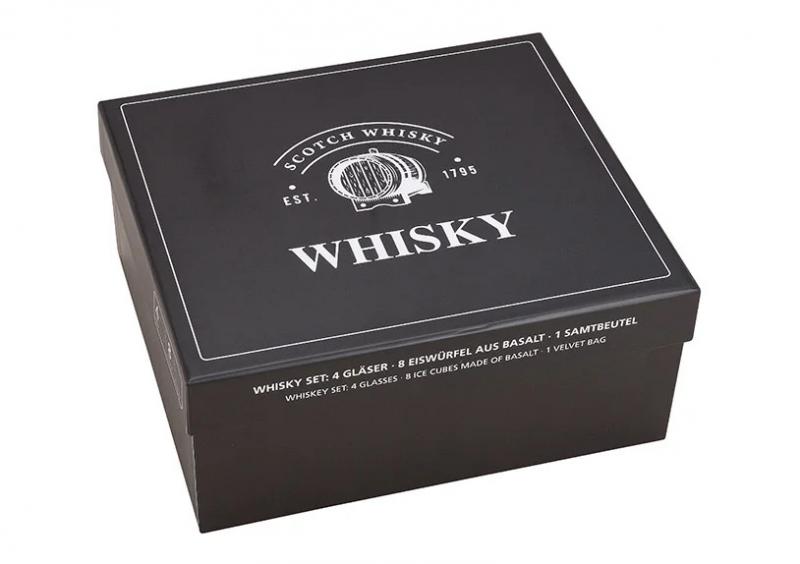 Luksus Whiskysett 8 basaltstein 1 pose 4 glass (B/H/D) 24x12x27cm , hemmetshjarta.no