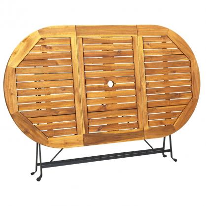 Sammenleggbart spisebord for hage 160x85x74 cm heltre akasietre oval , hemmetshjarta.no