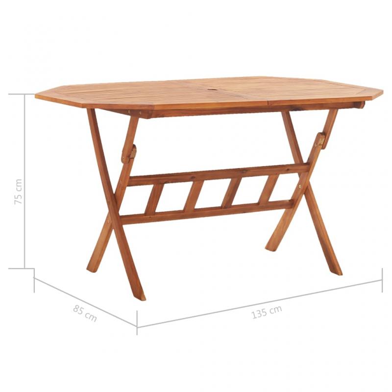 Sammenleggbart spisebord for hage 135x85x75 cm heltre akasietre , hemmetshjarta.no