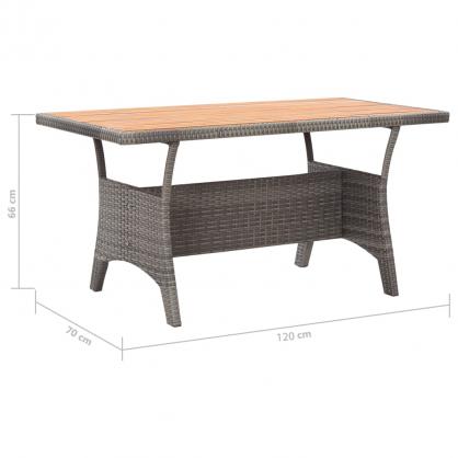 Spisebord for hage 120x70x66 cm gr massivt akasietre , hemmetshjarta.no