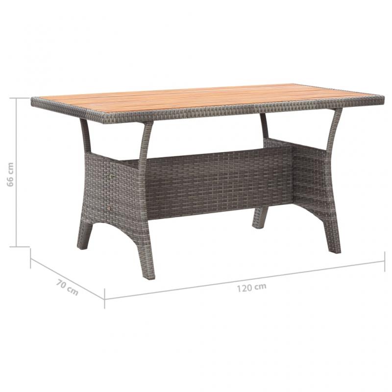 Spisebord for hage 120x70x66 cm gr massivt akasietre , hemmetshjarta.no