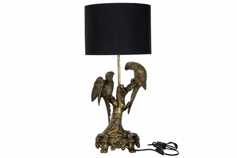 A Lot Dekoration - Bordlampe Fugl Gull Brun Poly 22x45cm , hemmetshjarta.no