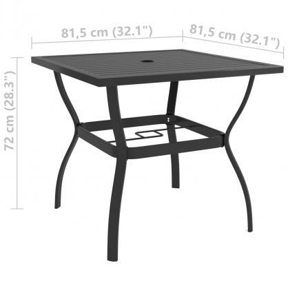 Spisebord for hage 81,5x81,5x72 cm antrasitt stl , hemmetshjarta.no