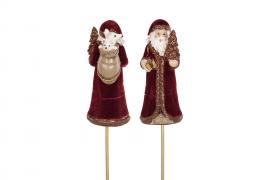 A Lot Dekoration - Juledekorasjon Nisse stick Rød Velvet Poly 7cm 2-pack , hemmetshjarta.no