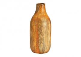 Dekorativ vase av brunt mangotre (B/H/D) 11x25x11cm , hemmetshjarta.no