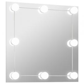 Veggspeil med LED-belysning firkantet 60x60 cm glass , hemmetshjarta.no