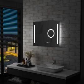 Baderomsspeil LED med berøringssensor og tidsvisning 80x60 cm , hemmetshjarta.no