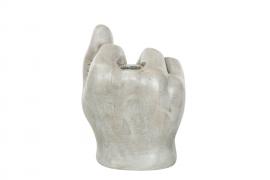 A Lot Dekoration - Lysestake Finger Grå Poly 12x10x14,5cm , hemmetshjarta.no