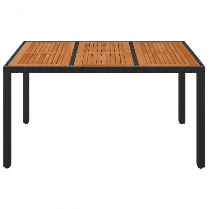 Spisebord for hage 150x90x75 cm sort kunstrotting , hemmetshjarta.no