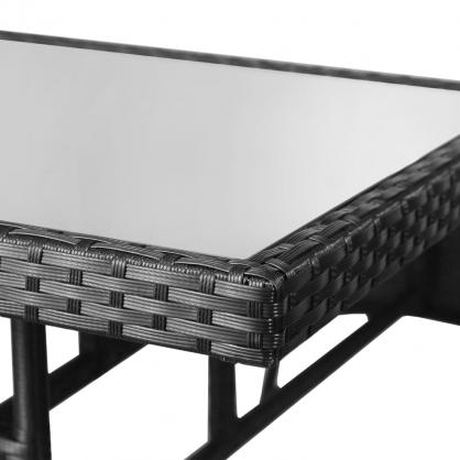 Spisebord for hage 80x80x74 cm sort kunstrotting , hemmetshjarta.no