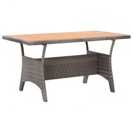 Spisebord for hage 120x70x66 cm grå massivt akasietre , hemmetshjarta.no
