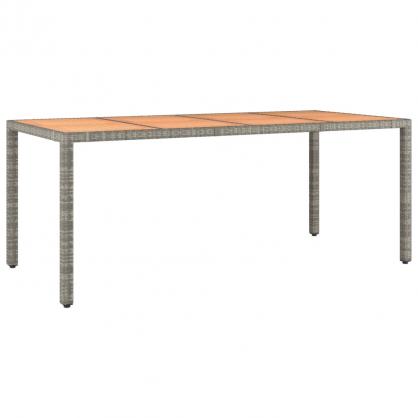 Spisebord for hage 190x90x75 cm gr kunstrotting & solid akasie , hemmetshjarta.no