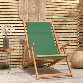 Sammenleggbar strandstol i solid teakgrønn , hemmetshjarta.no