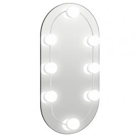 Veggspeil med LED-belysning ovalt 40x20 cm glass , hemmetshjarta.no