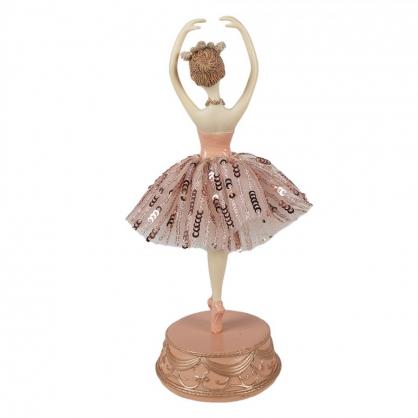 Spilledose Ballerina  11x29 cm Rosa Polyresin , hemmetshjarta.no